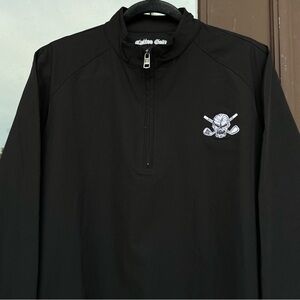 Tattoo Golf 1/4-Zip Black Skull Windbreaker Pullover L